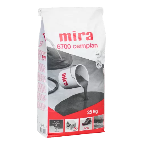 Самовирівнювальна суміш Mira 6700 cemplan — упаковка продукту