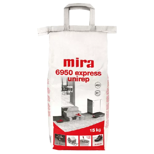Ремонтно-шпаклювальна суміш Mira 6950 express unirep — упаковка продукту